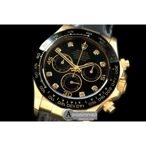 Rolex Daytona 116528 YG/LE Black Diam A-7750 Sec@6 Rolex Daytona 116528 YG/LE Black Diam A-7750 Sec@6