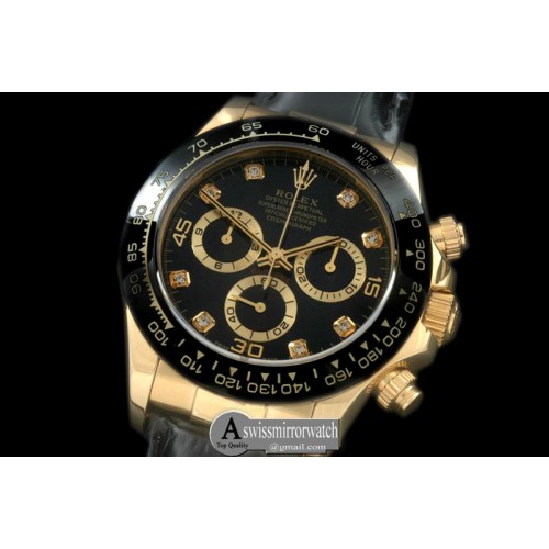 Rolex Daytona 116528 YG/LE Black Diam A-7750 Sec@6 Rolex Daytona 116528 YG/LE Black Diam A-7750 Sec@6