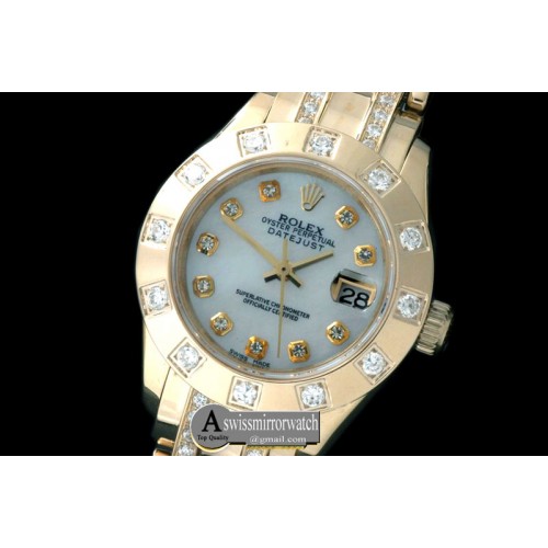 Rolex 12-Diamond Bezel RG MOP Wht/Diam S-2671 Rolex 12-Diamond Bezel RG MOP Wht/Diam S-2671