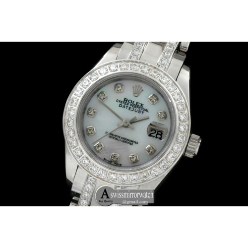Rolex Diamond Bezel SS MOP Wht/Diam S-2671