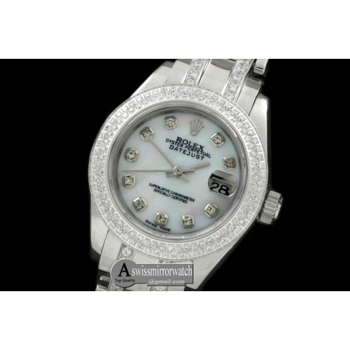 Rolex 2-Diamond Bezel SS MOP Wht/Diam S-2671 Rolex 2-Diamond Bezel SS MOP Wht/Diam S-2671