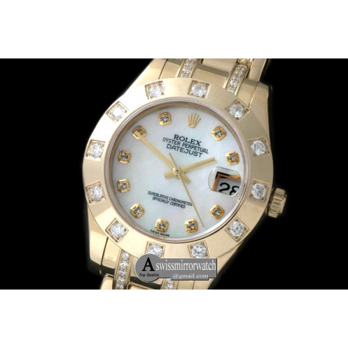 Rolex 12-Diam Bez YG MOP Wht/Diam Asian Eta 2824 Rolex 12-Diam Bez YG MOP Wht/Diam Asian Eta 2824