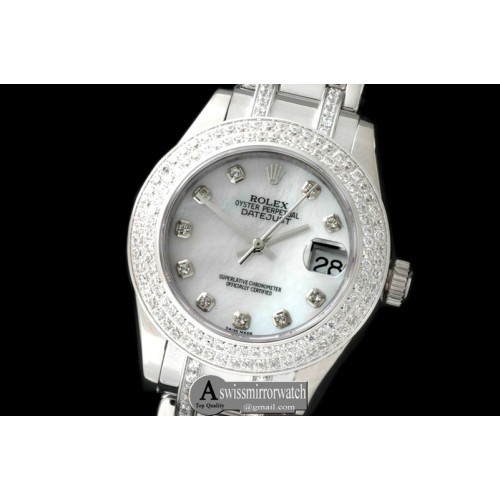Rolex 2-Diam Bez SS MOP Wht/Diam Asian Eta 2824 Rolex 2-Diam Bez SS MOP Wht/Diam Asian Eta 2824