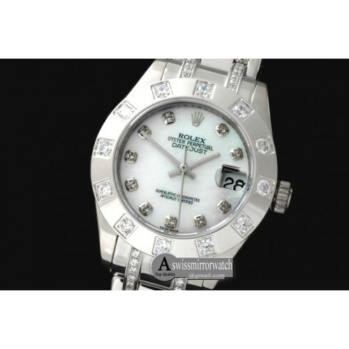 Rolex 12-Diam Bez SS MOP Wht/Diam Asian 2813 Rolex 12-Diam Bez SS MOP Wht/Diam Asian 2813