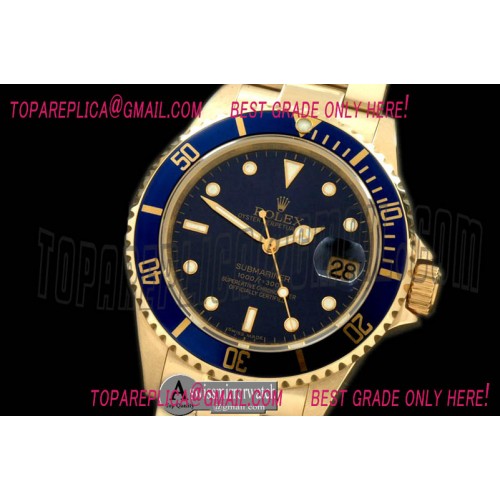 Rolex Submariner 16619 Blue FG Sub Swiss 2824/3135