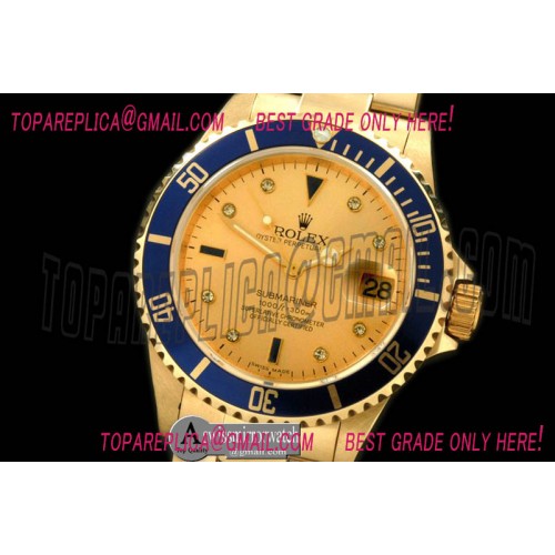 Rolex Submariner 16619 Serti Gold FG Sub Asian 2813