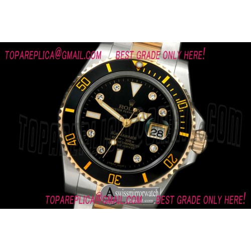 Rolex 116613 Twotone Submariner Black TT Sub A-2836