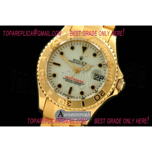 Rolex Yachtmaster Mid YG White Asian 2813 21J Rolex Yachtmaster Mid YG White Asian 2813 21J