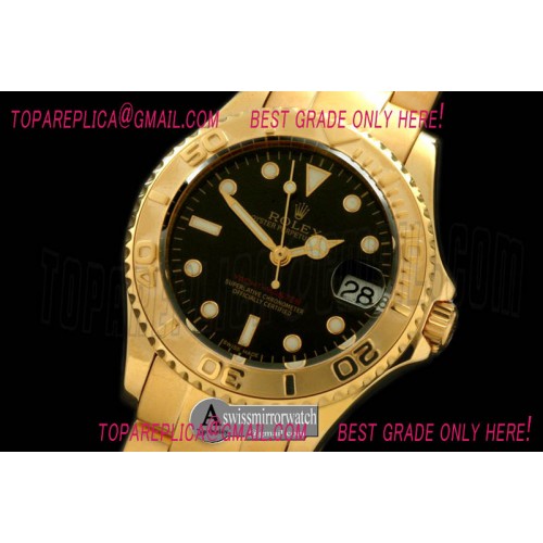 Rolex Yachtmaster Mid YG Black Asian 2813 21J Rolex Yachtmaster Mid YG Black Asian 2813 21J