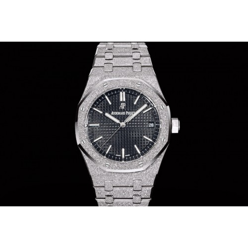 Audemars Piguet Royal Oak 41mm 15500 Frosted SS OMF 1:1 Best Edition Black Textured Dial on Frosted SS Bracelet SA4302 Super Clo Audemars Piguet Royal Oak 41mm 15500 Frosted SS OMF 1:1 Best Edition Black Textured Dial on Frosted SS Bracelet SA4302 Super Clo