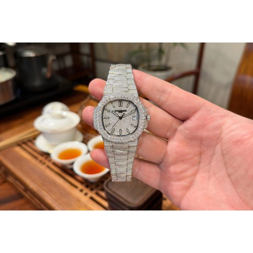 Patek Philippe Nautilus 5711 SS MS Factory Full Diamonds Bezel & Dial on Diamonds Bracelet A324