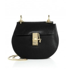 Chloe Drew Small Leather Shoulder Bag Black