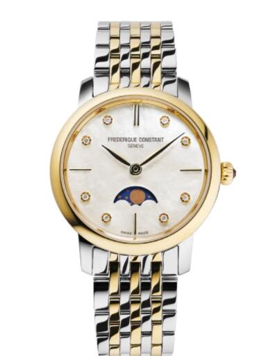 Frederique Constant Slimline Ladies Moonphase Replica Watch FC-206MPWD1S3B
