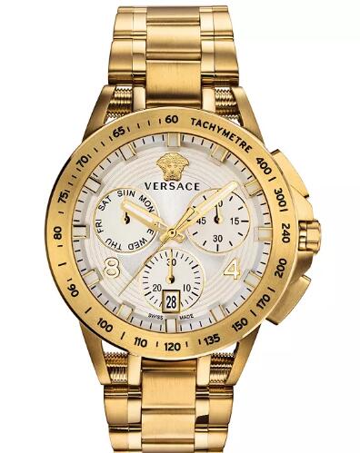 Cheap Versace Men's Swiss Chronograph Sport Tech Gold Ion-Plated Stainless Steel Bracelet Watch 45mm Replica Cheap Versace Men's Swiss Chronograph Sport Tech Gold Ion-Plated Stainless Steel Bracelet Watch 45mm Replica
