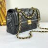 Chanel 25P Black Lambskin Flap Bag.