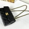 Chanel 25P Black Lambskin Flap Bag.