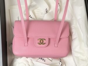 01 Chanel 26S Pink Caviar Preppy Coco Small Size Flap Bag