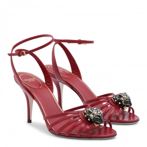 RED LEATHER SANDALS