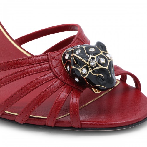 RED LEATHER SANDALS