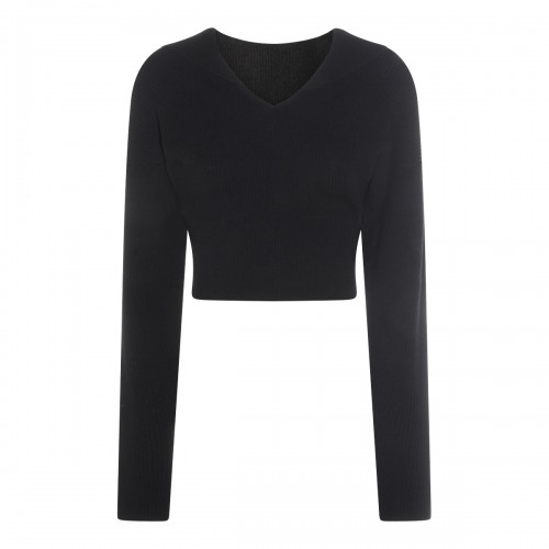 BLACK VIRGIN WOOL CROPPED...