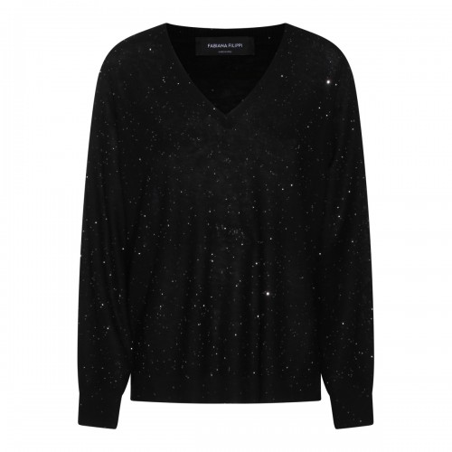 BLACK WOOL KNITWEAR