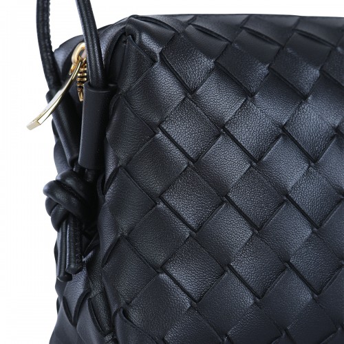 BLACK LEATHER MINI LOOP CAMERA BAG