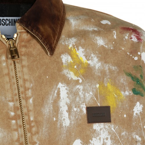 SAND LEATHER CASUAL JACKET