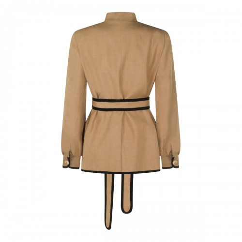 BEIGE VISCOSE CASUAL JACKET