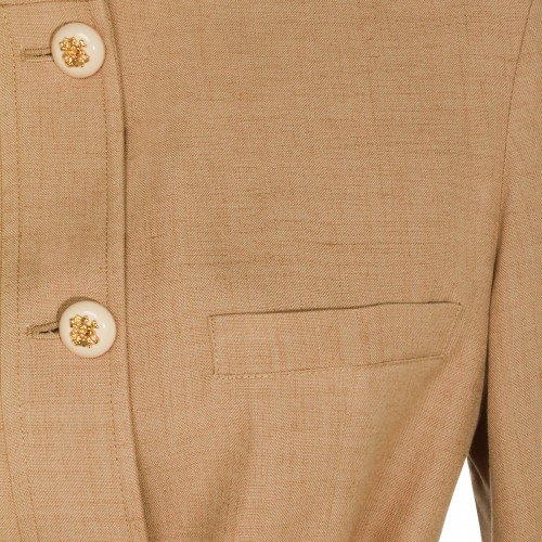 BEIGE VISCOSE CASUAL JACKET