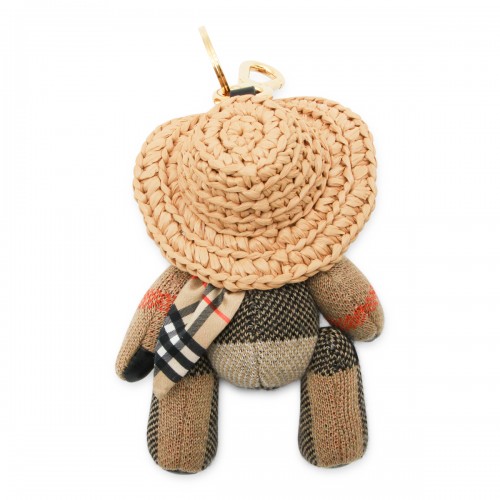 BEIGE WOOL TEDDY KEY RING 2