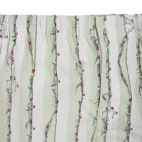 LIGHT CYAN AND RED COTTON SWIMMERS PRINT SHORTS