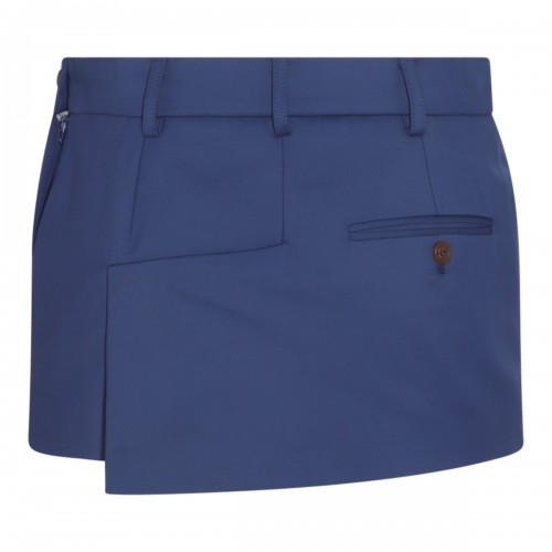 BLUE COTTON MINI SKIRT