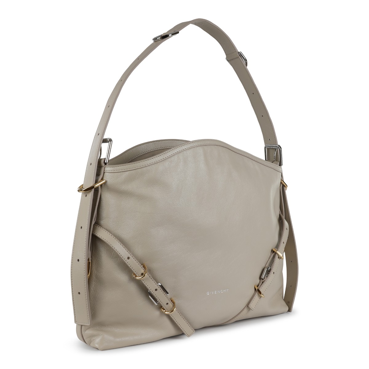 NATURAL BEIGE LEATHER VOYOU MEDIUM...