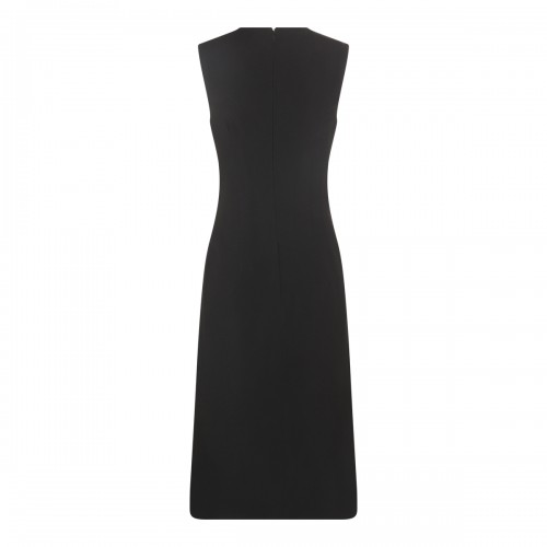 BLACK SILK-VISCOSE BLEND DRESS 2