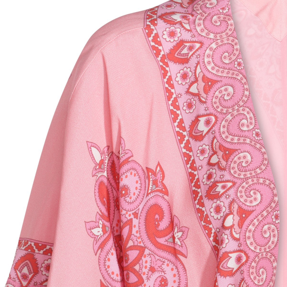 PINK AND RED SILK TOP