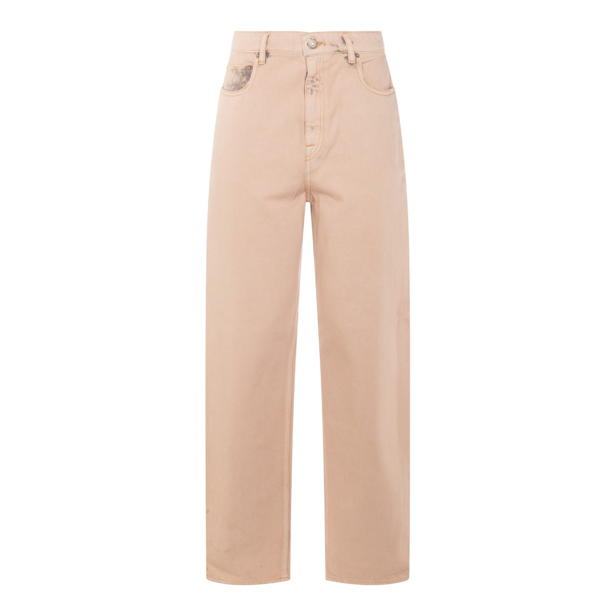 BEIGE COTTON DENIM JEANS