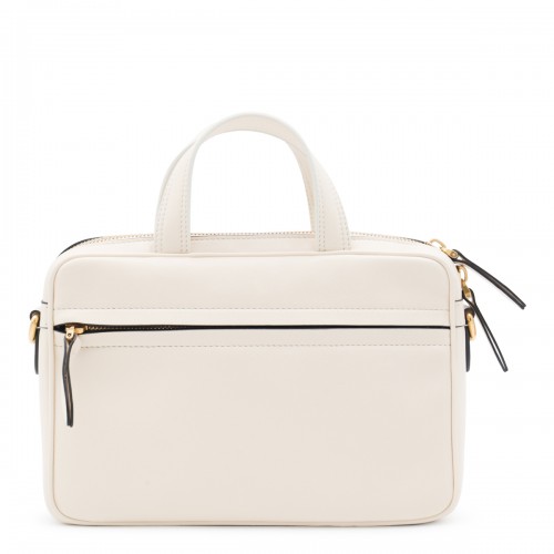 WHITE AND BLACK LEATHER VIVA SUPERSTAR TOP HANDLE BAG