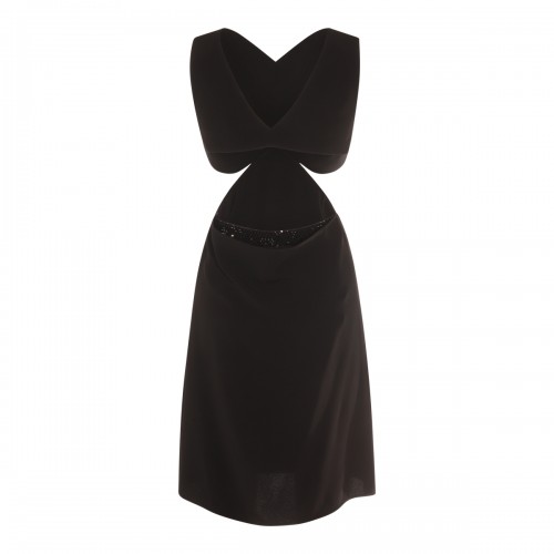 BLACK VISCOSE MINI DRESS