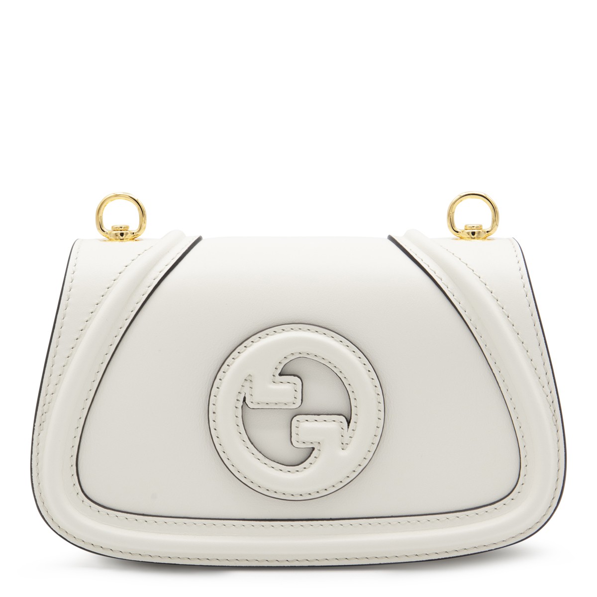 WHITE LEATHER BLONDIE SHOULDER BAG