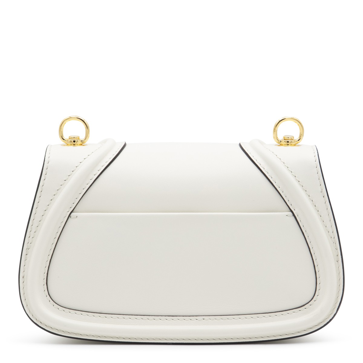 WHITE LEATHER BLONDIE SHOULDER BAG