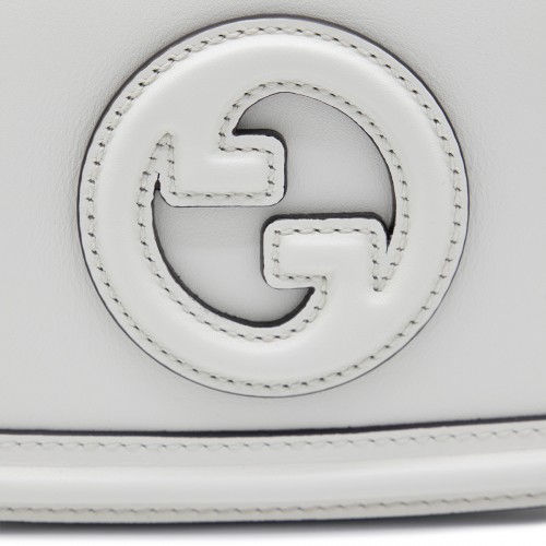 WHITE LEATHER BLONDIE SHOULDER BAG