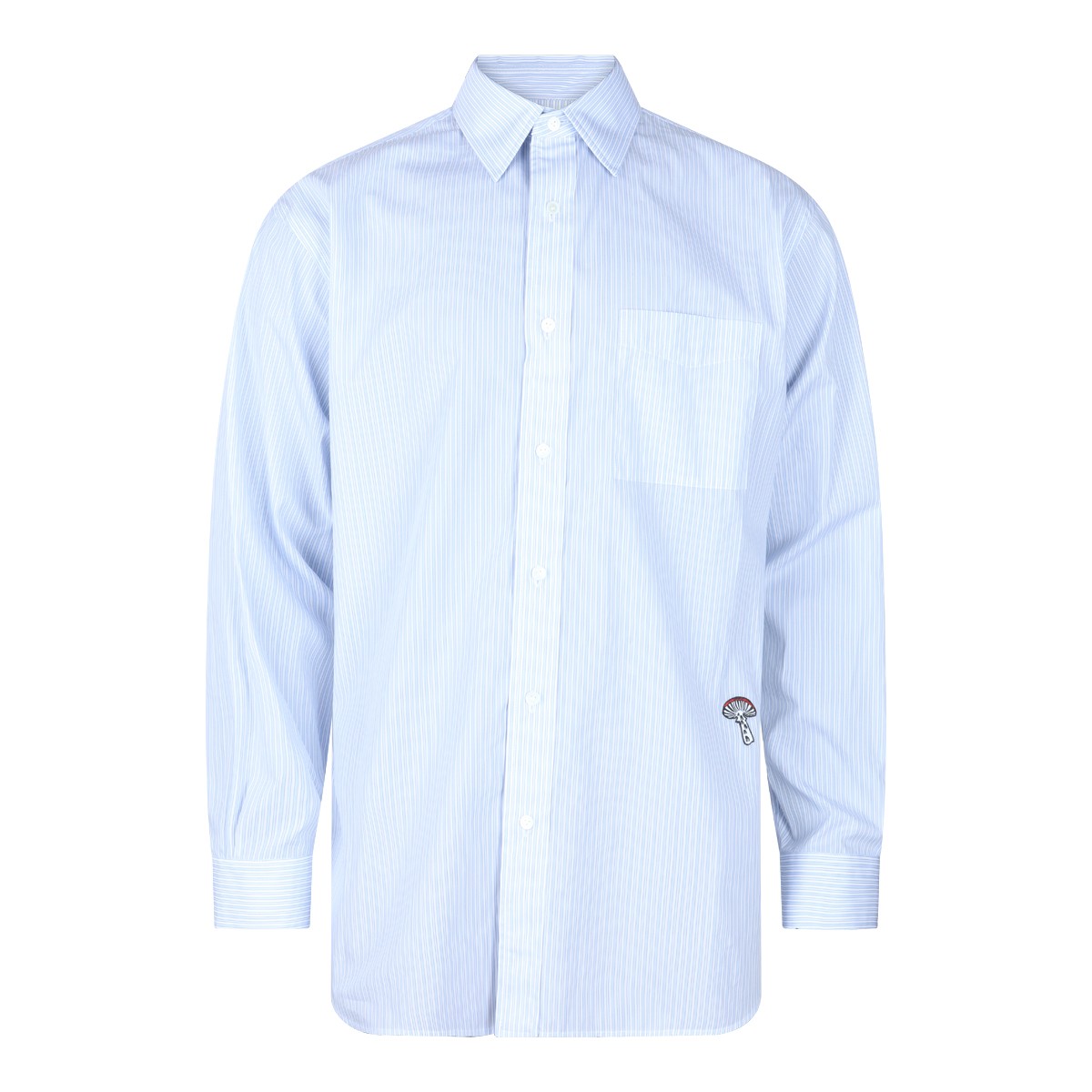 WHITE AND BLUE COTTON SHIRT