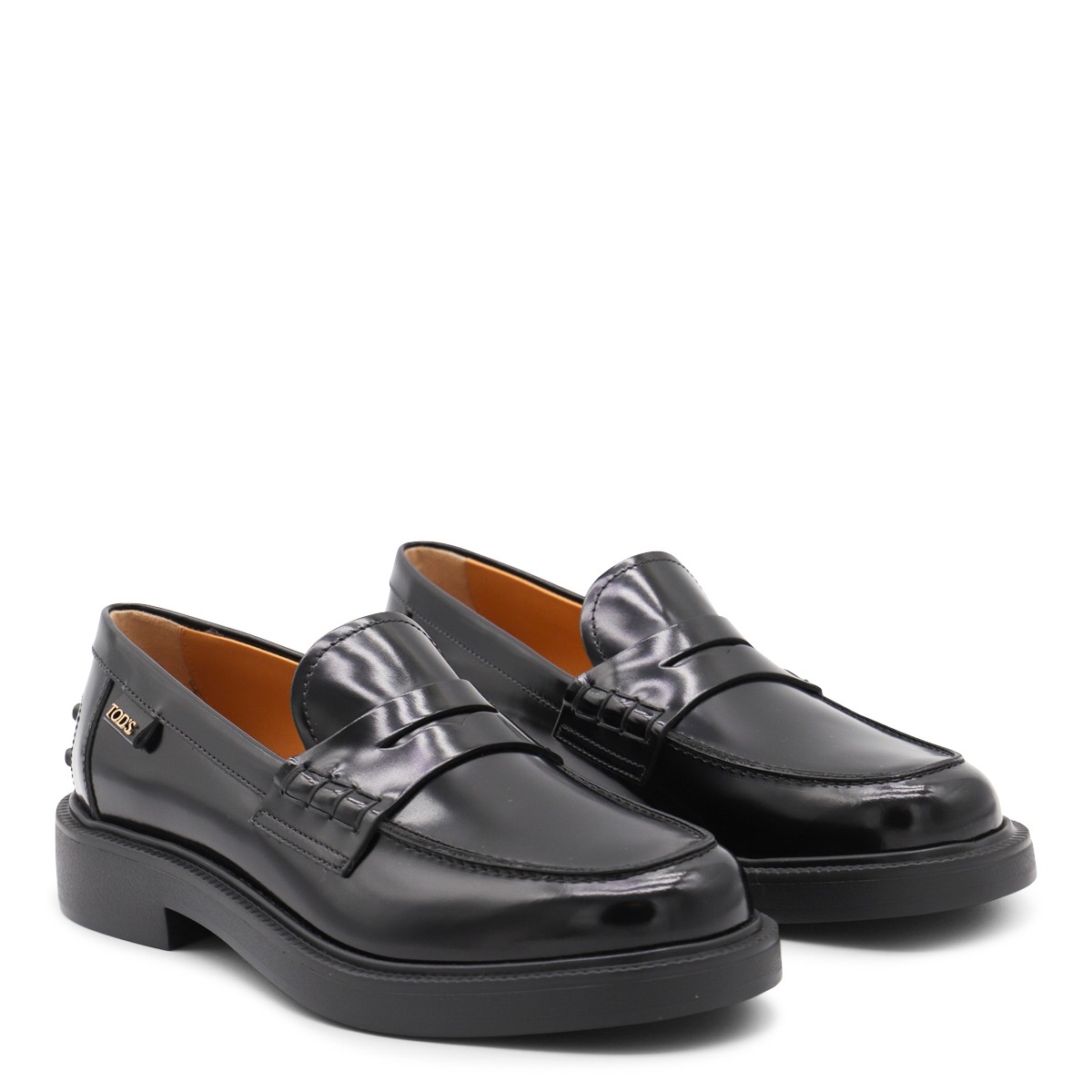 BLACK LEATHER LOAFERS