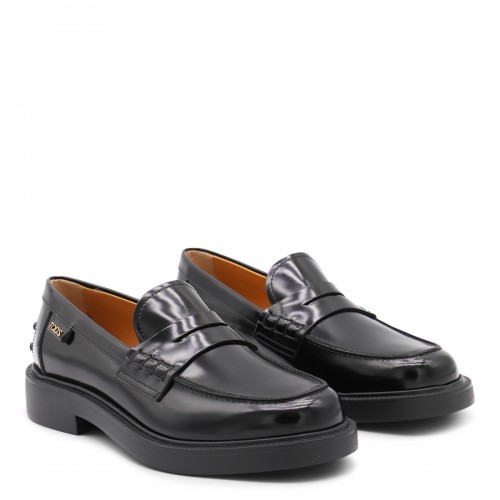 BLACK LEATHER LOAFERS