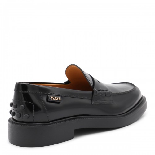 BLACK LEATHER LOAFERS