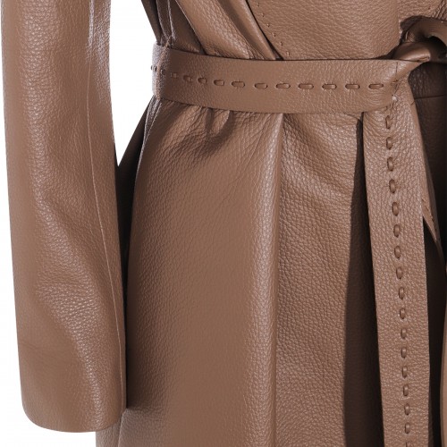 BROWN LEATHER COAT