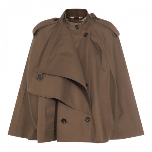 BROWN COTTON TRENCH COAT