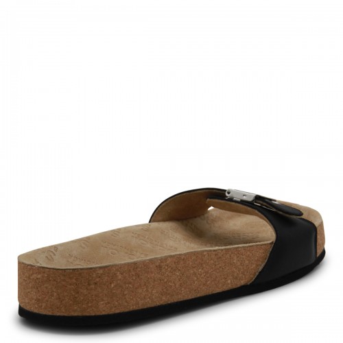 BLACK LEATHER SCHOLL FLATS