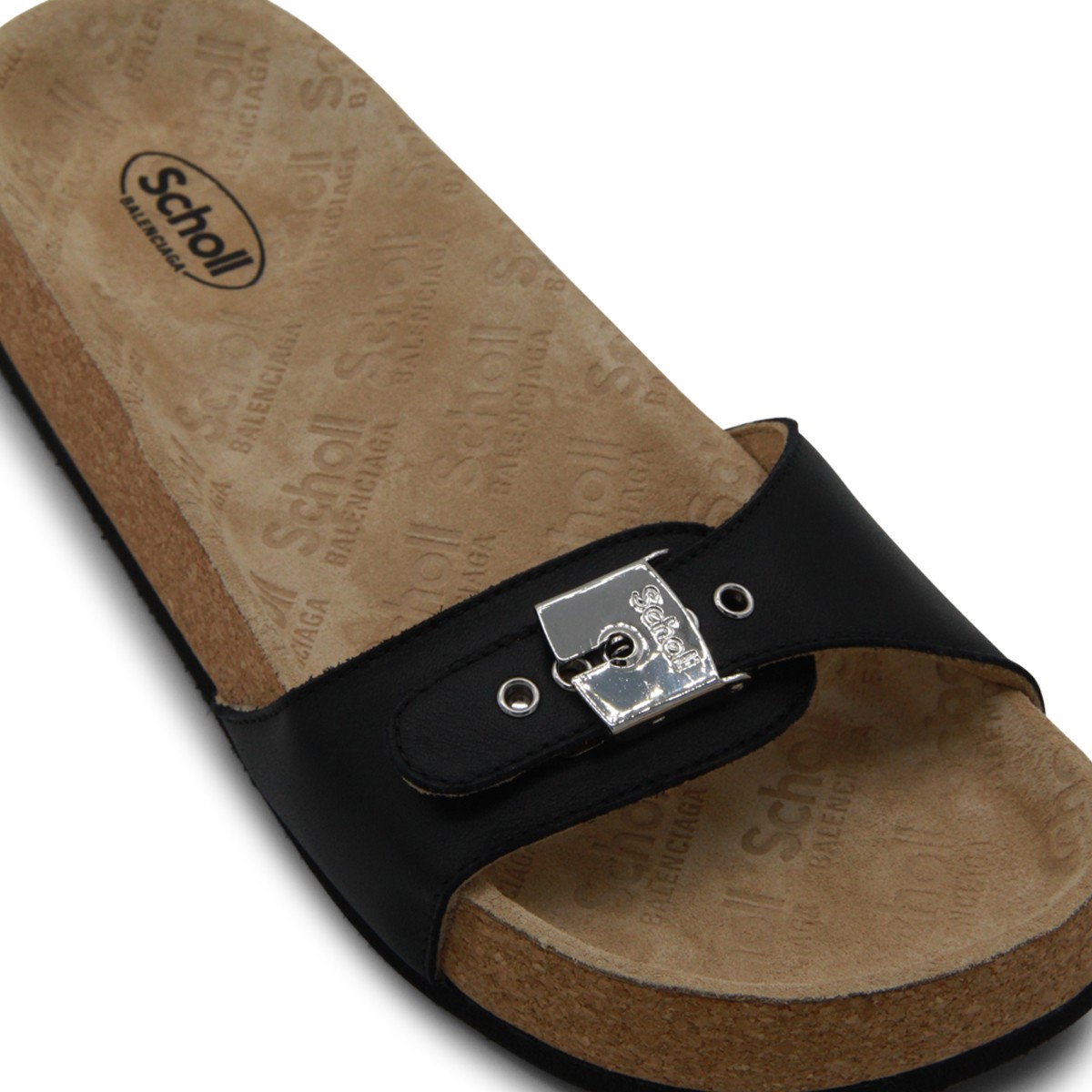 BLACK LEATHER SCHOLL FLATS