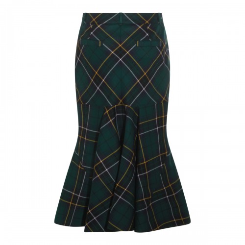 NAVY AND GREEN WOOL SKIRT